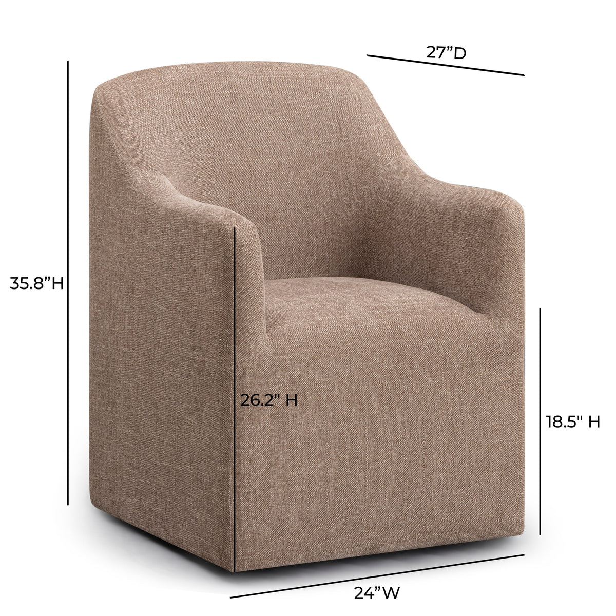 Helena Milk Chocolate Brown Tall Textured Weave Performance Fabric Dining Chair by TOV Furniture – photo 7 of 7