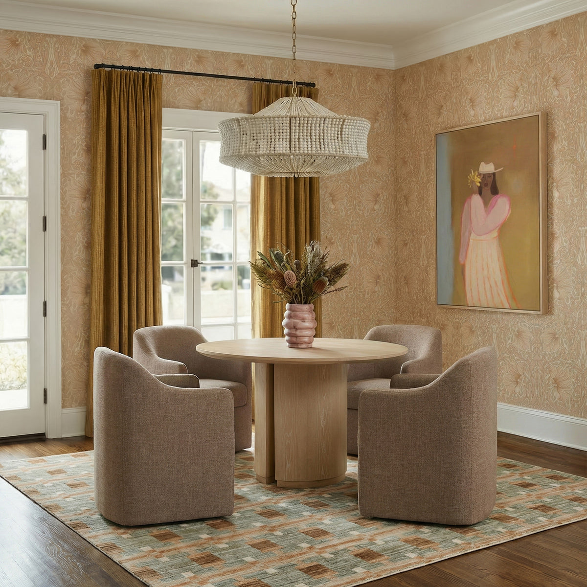 Helena Milk Chocolate Brown Tall Textured Weave Performance Fabric Dining Chair by TOV Furniture – photo 2 of 7