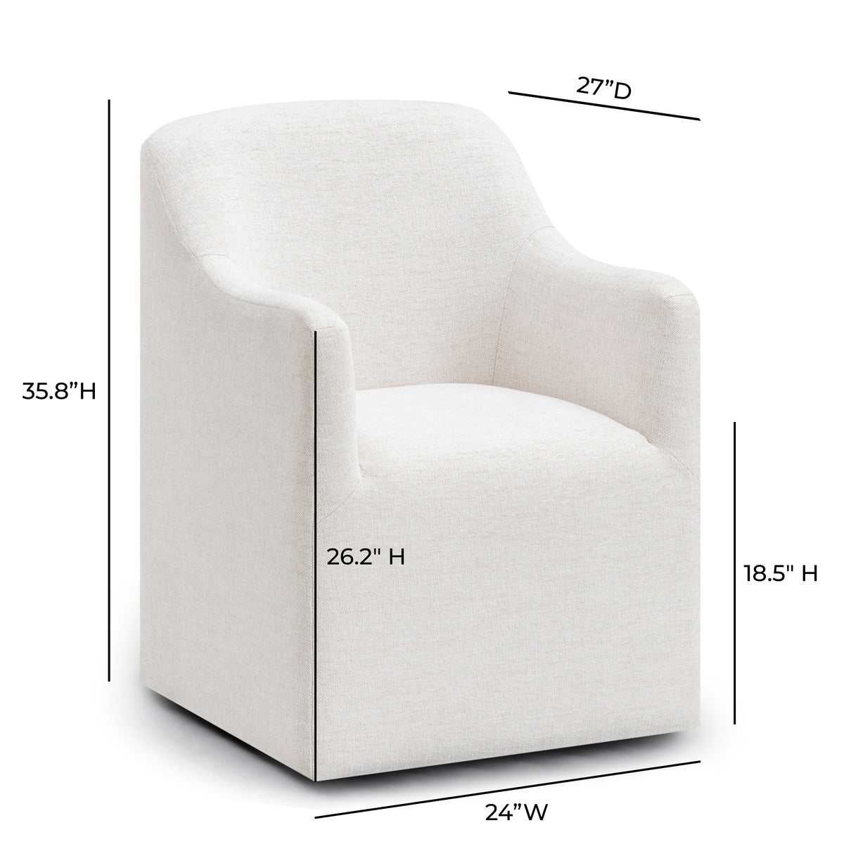 Helena Off White Tall Textured Weave Performance Fabric Dining Chair by TOV Furniture – photo 7 of 7