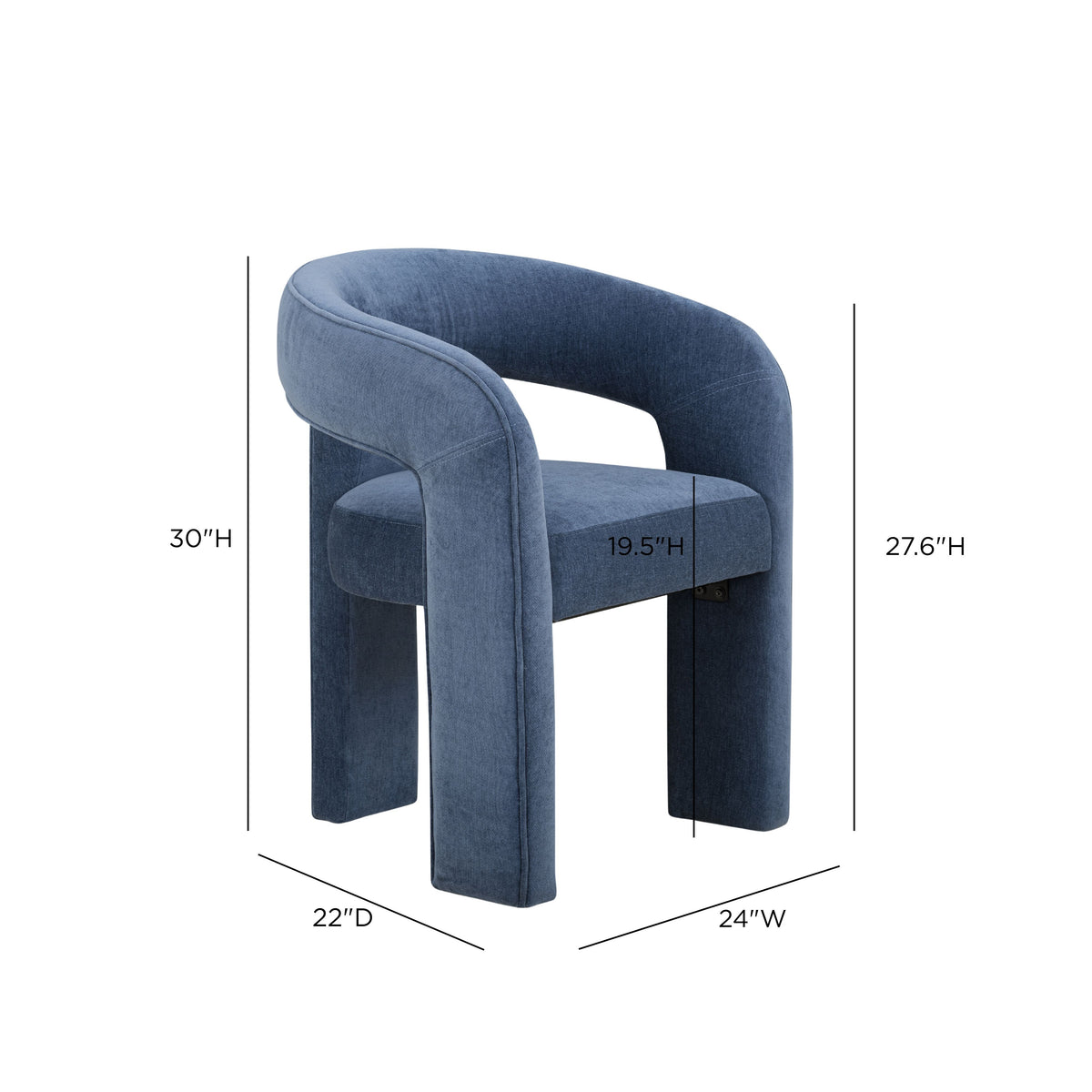 Malone Denim Blue Performance Fabric Dining Chair by TOV Furniture – photo 7 of 7