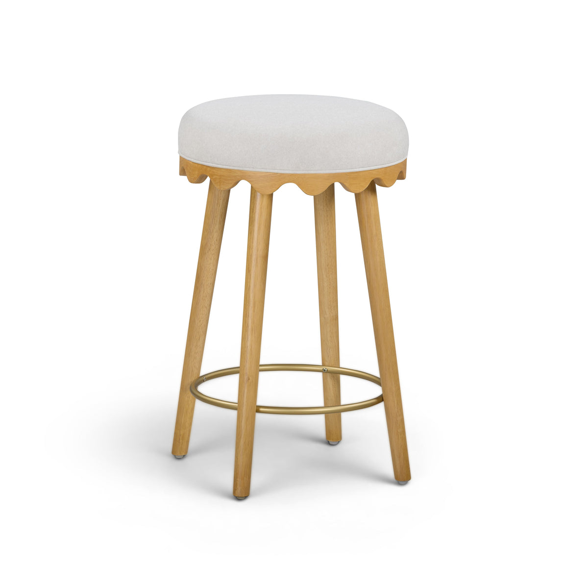 Oodle Cream Performance Vegan Mohair Natural Counter Stool by TOV Furniture – photo 2 of 6