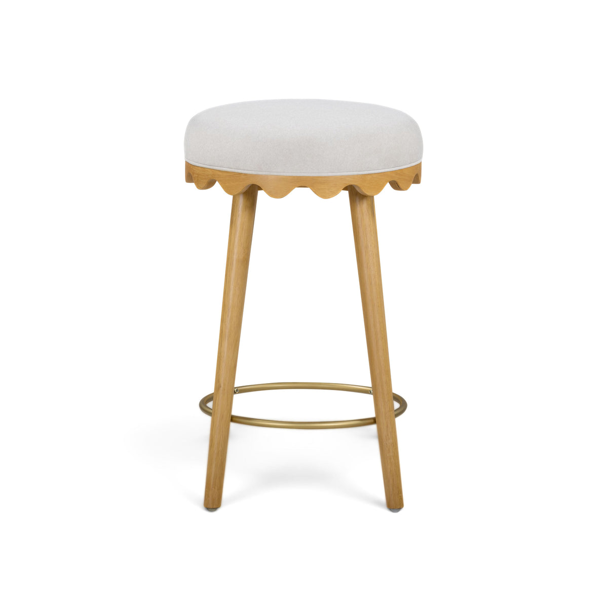 Oodle Cream Performance Vegan Mohair Natural Counter Stool by TOV Furniture – photo 3 of 6