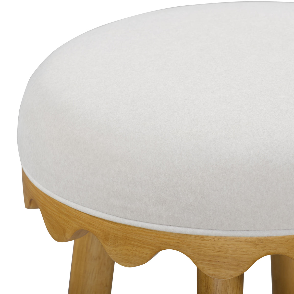 Oodle Cream Performance Vegan Mohair Natural Counter Stool by TOV Furniture – photo 4 of 6