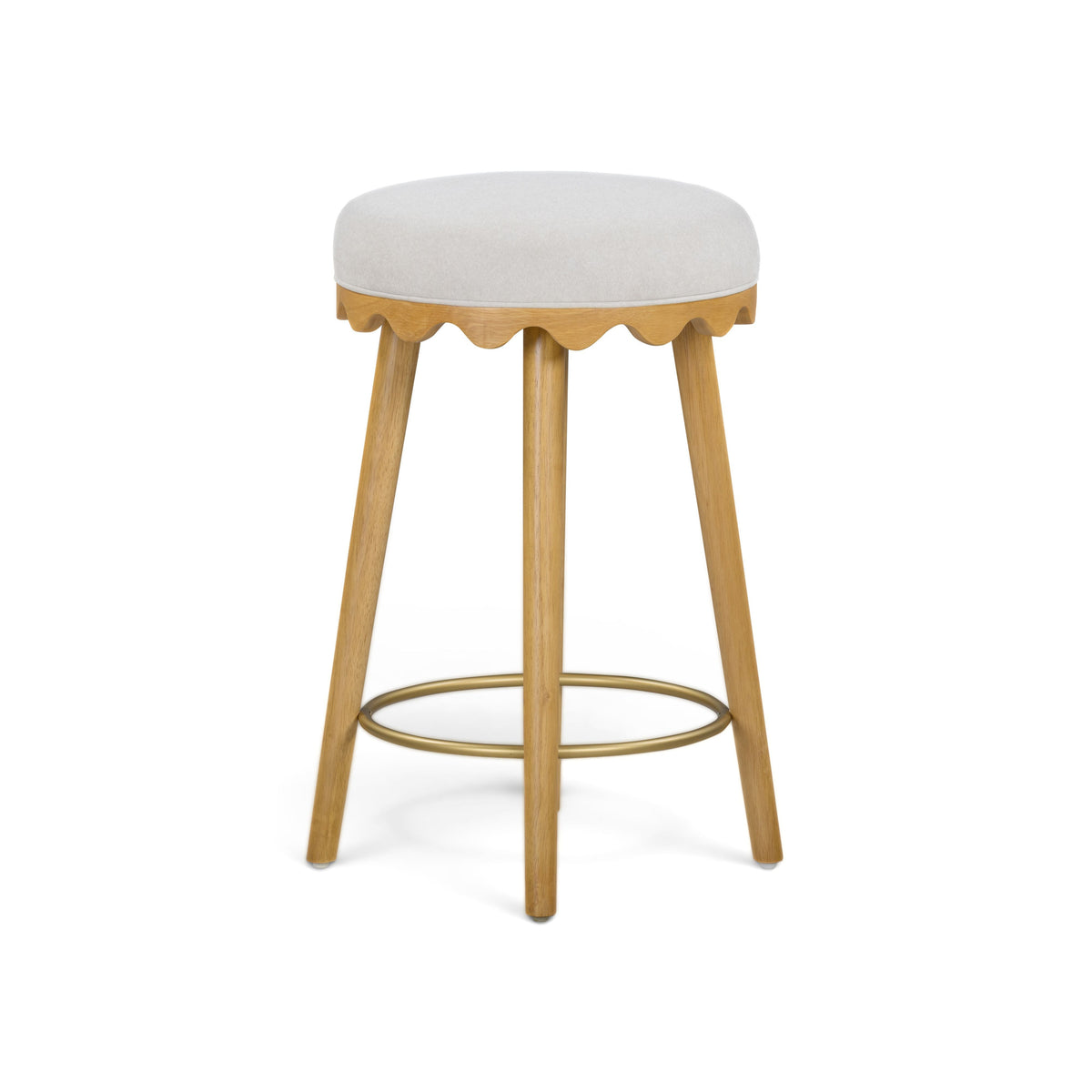 Oodle Cream Performance Vegan Mohair Natural Counter Stool by TOV Furniture – photo 1 of 6