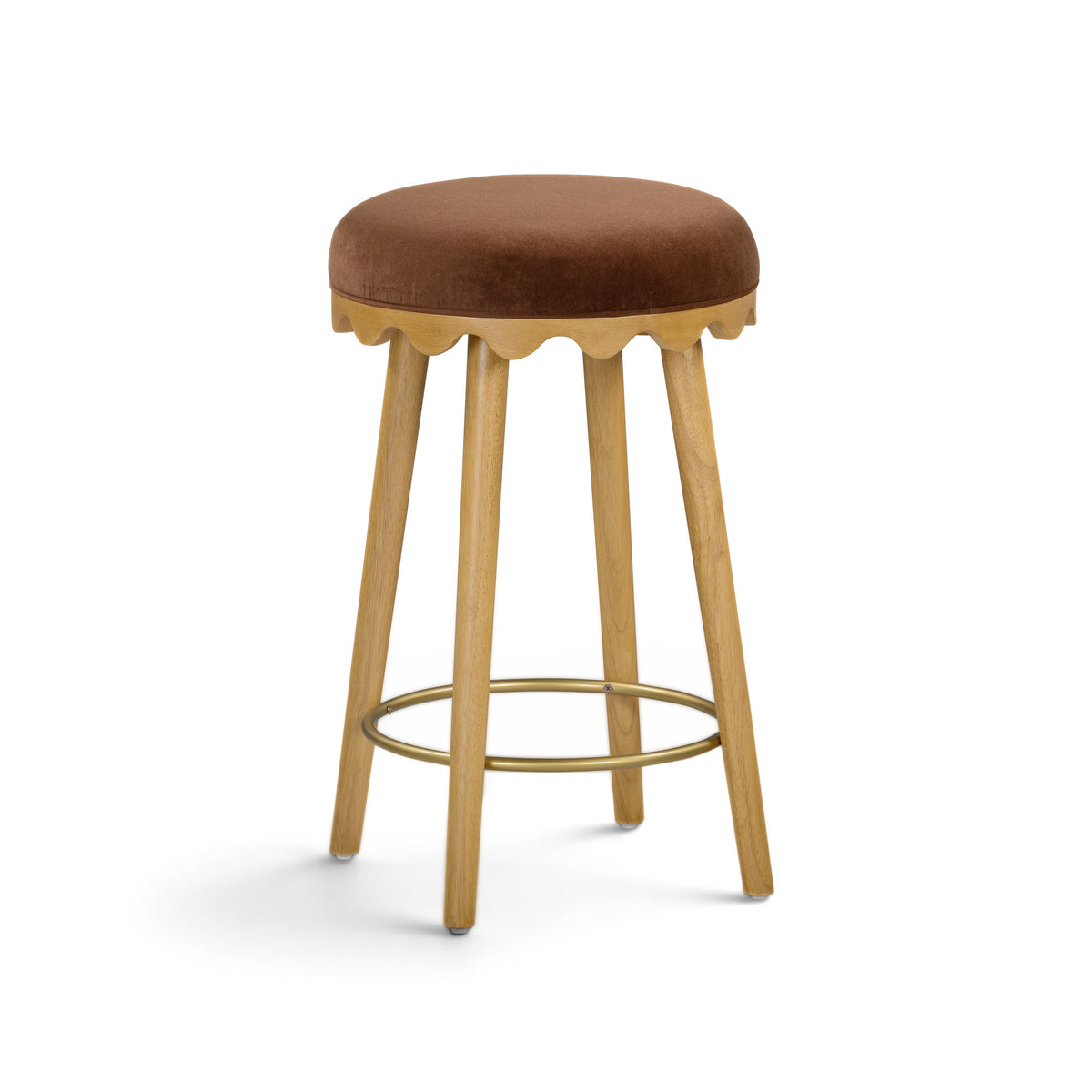 Oodle Bronze Performance Vegan Mohair Natural Counter Stool by TOV Furniture – photo 2 of 6