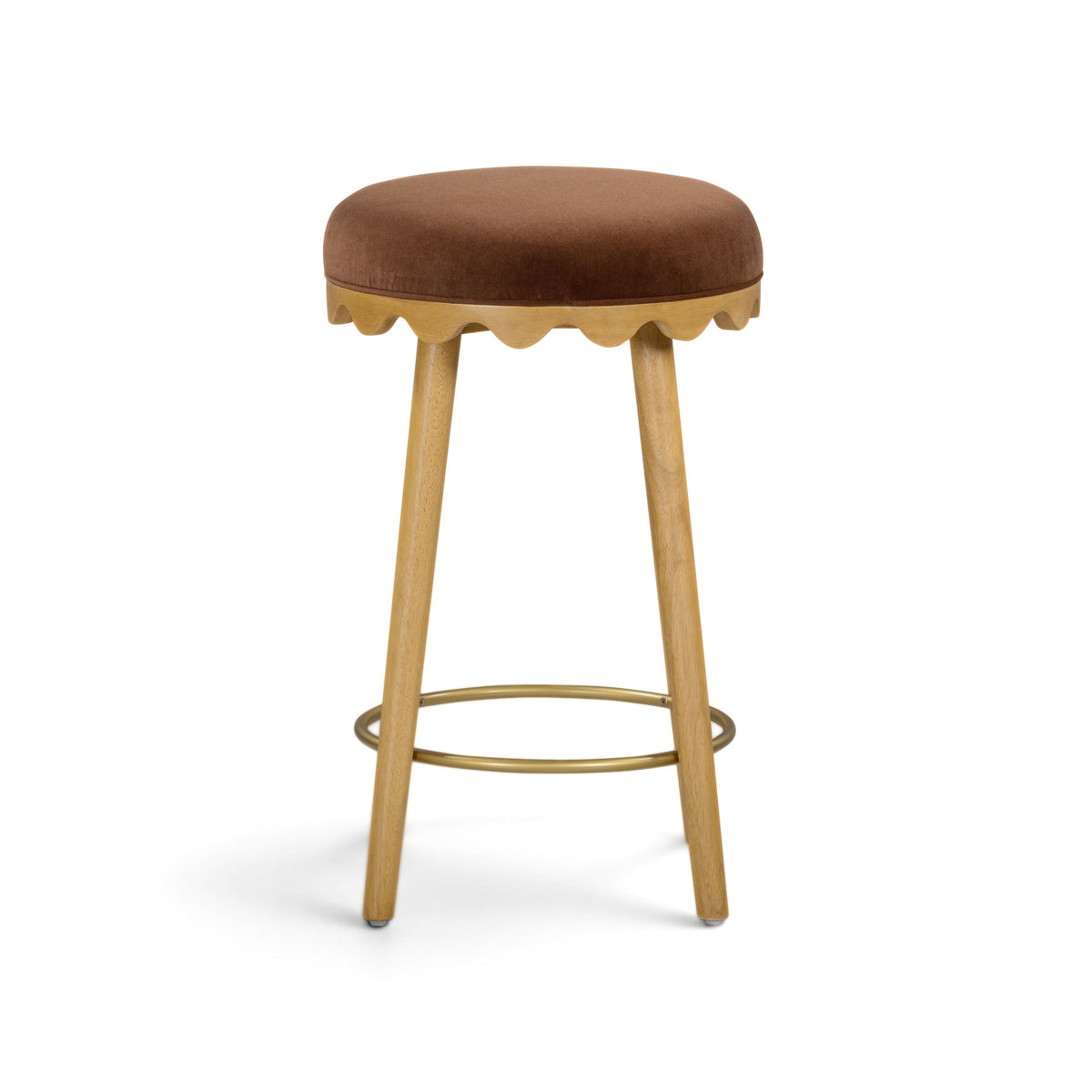 Oodle Bronze Performance Vegan Mohair Natural Counter Stool by TOV Furniture – photo 3 of 6