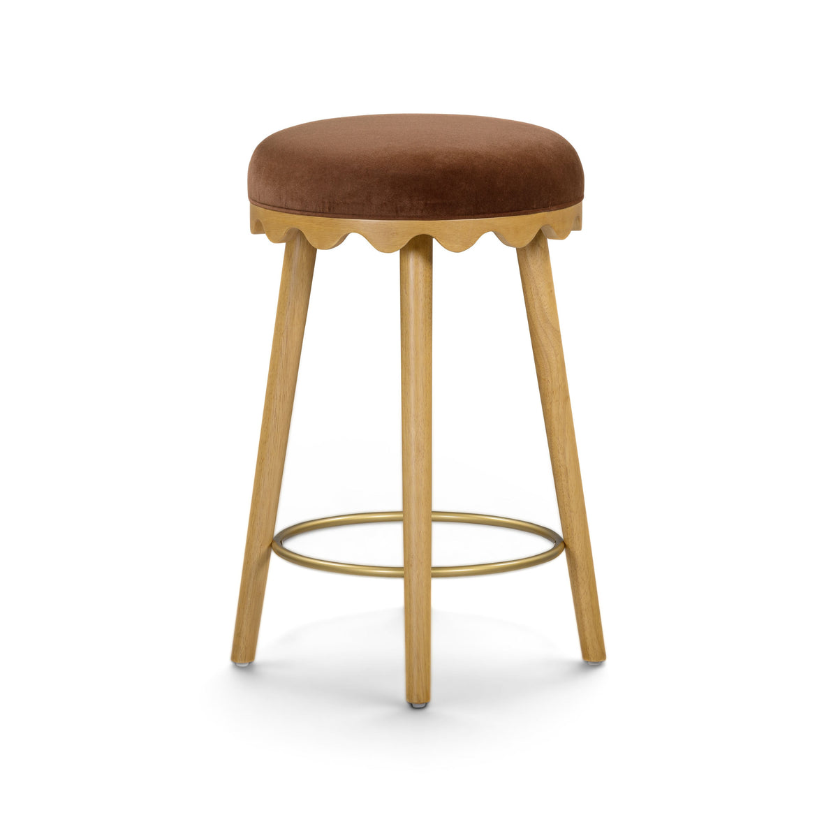 Oodle Bronze Performance Vegan Mohair Natural Counter Stool by TOV Furniture – photo 1 of 6