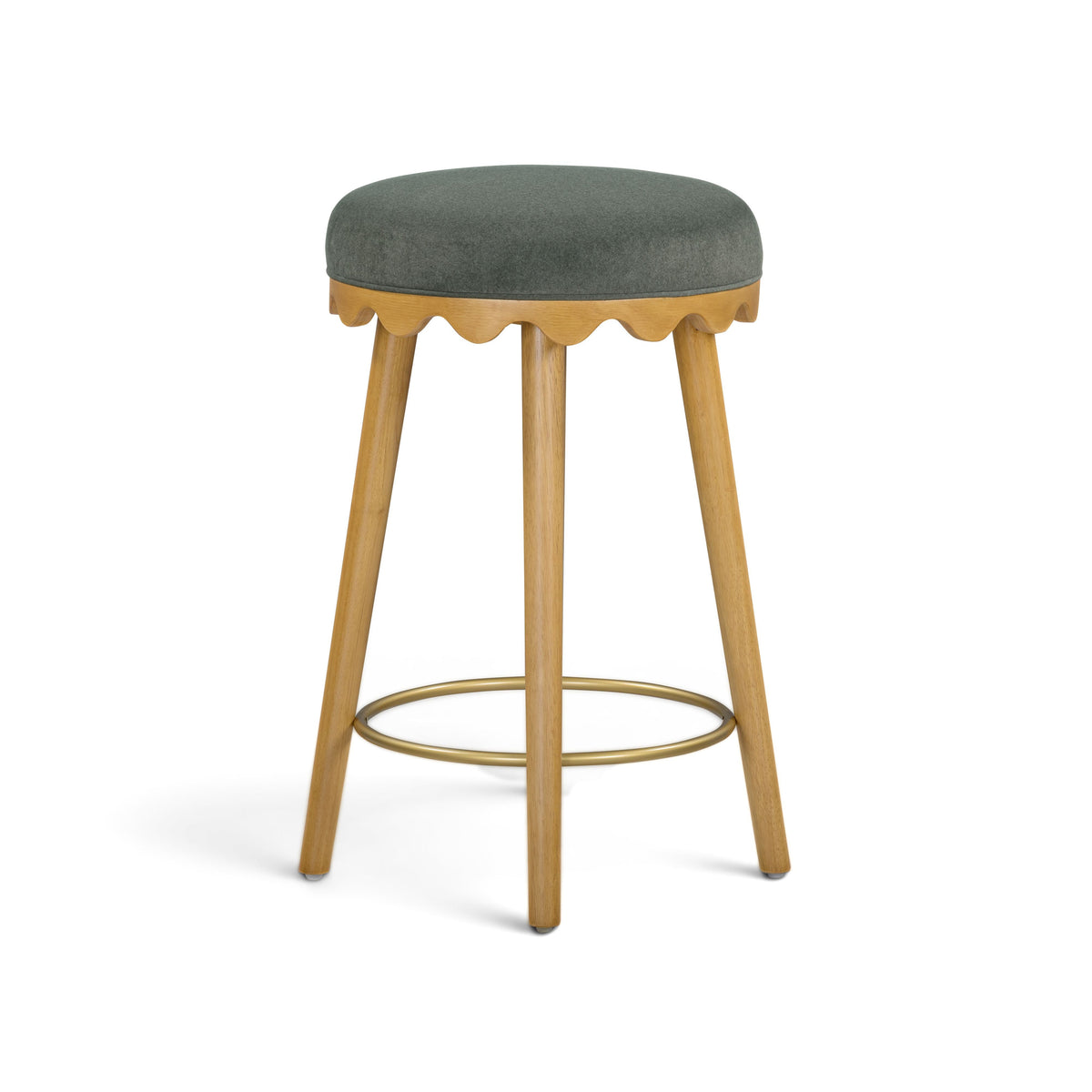 Oodle Green Performance Vegan Mohair Natural Counter Stool by TOV Furniture – photo 2 of 6