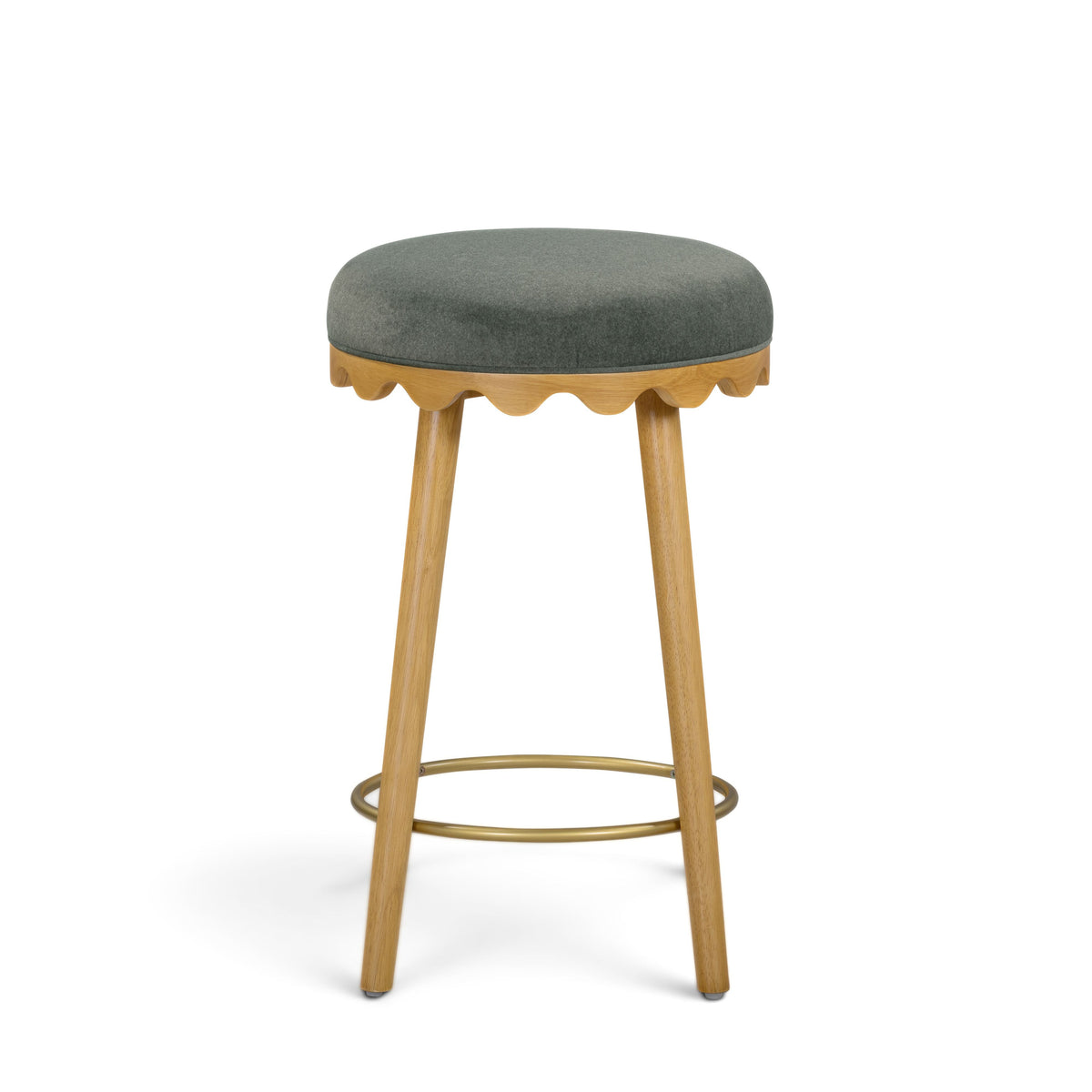 Oodle Green Performance Vegan Mohair Natural Counter Stool by TOV Furniture – photo 3 of 6