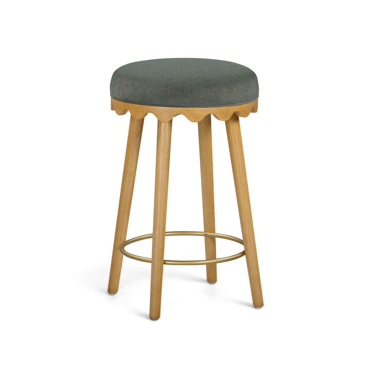 Oodle Green Performance Vegan Mohair Natural Counter Stool by TOV Furniture – photo 1 of 6