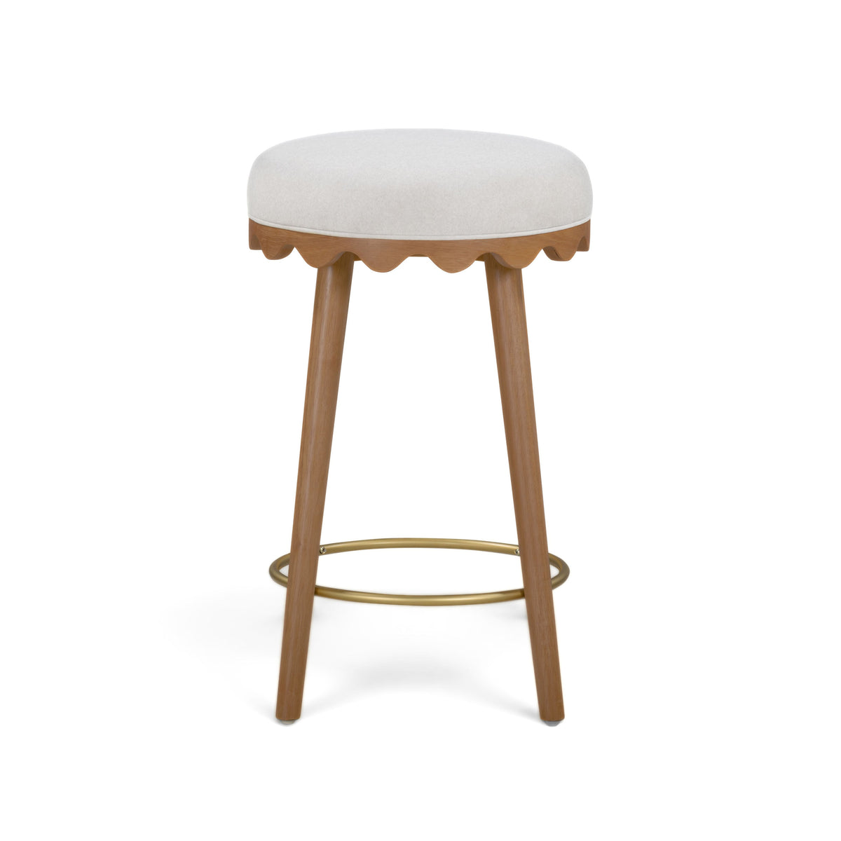 Oodle Cream Performance Vegan Mohair Light Walnut Counter Stool by TOV Furniture – photo 2 of 6