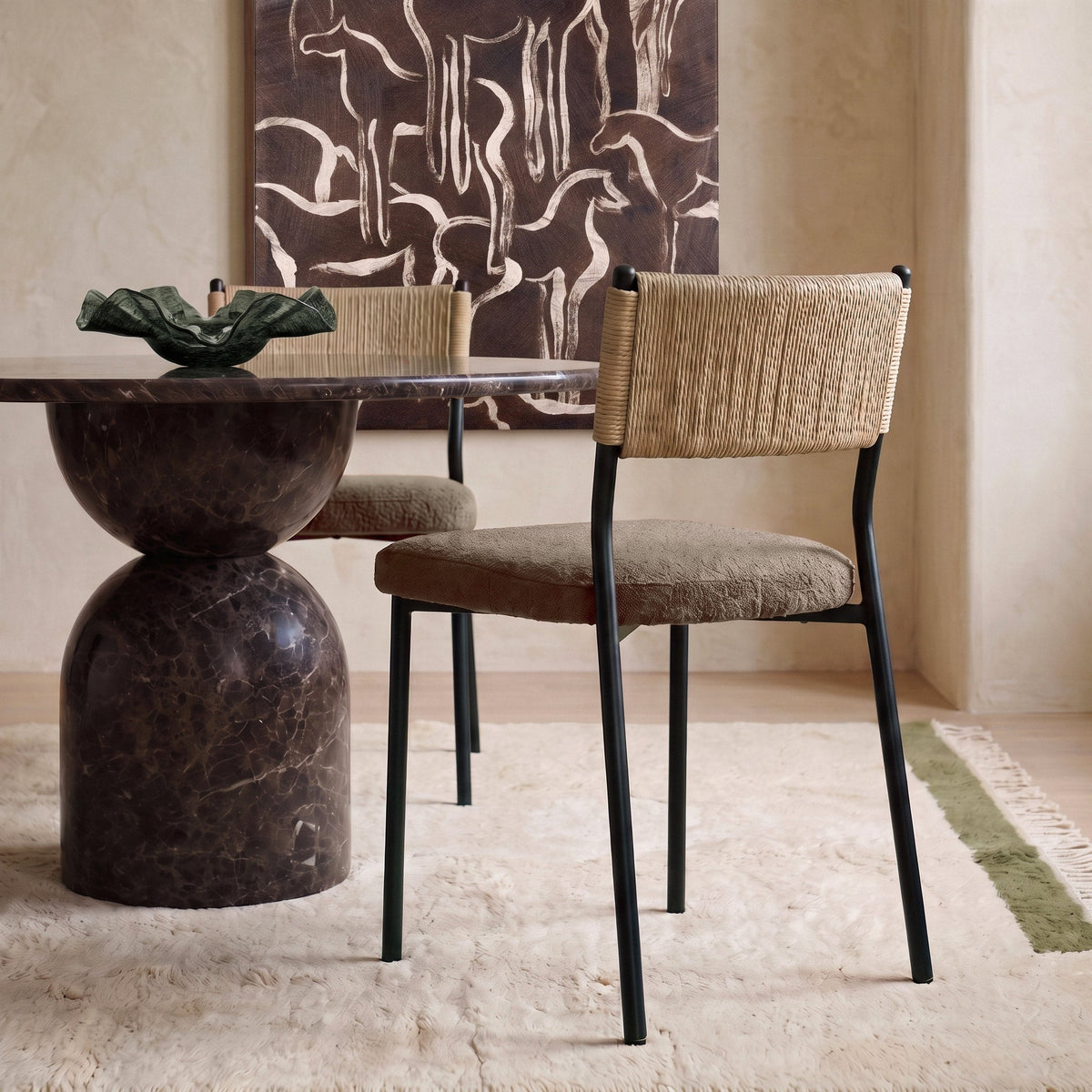 Celine Brown Performance Boucle Dining Chair - Set of 2 by TOV Furniture – photo 2 of 8