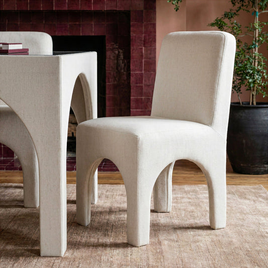 Tomlin Cream Performance Chenille Dining Chair by TOV Furniture – photo 2 of 8