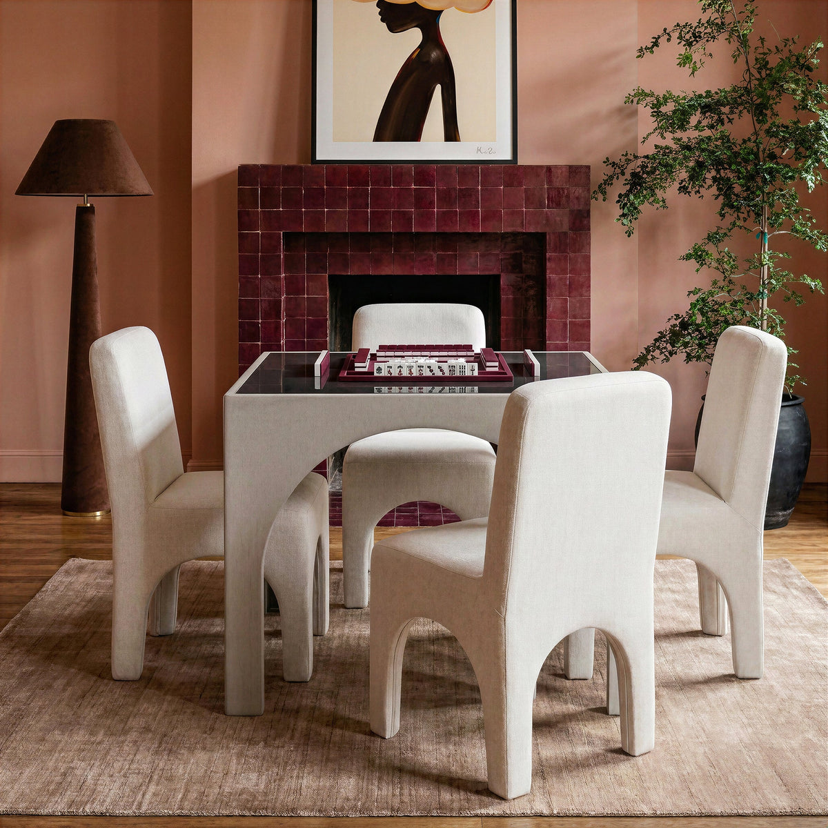 Tomlin Cream Performance Chenille Dining Chair by TOV Furniture – photo 3 of 8