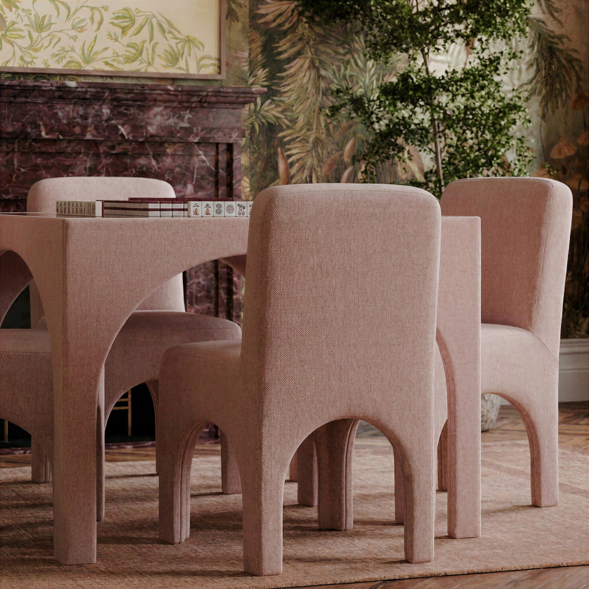 Tomlin Light Pink Performance Chenille Dining Chair by TOV Furniture – photo 3 of 9