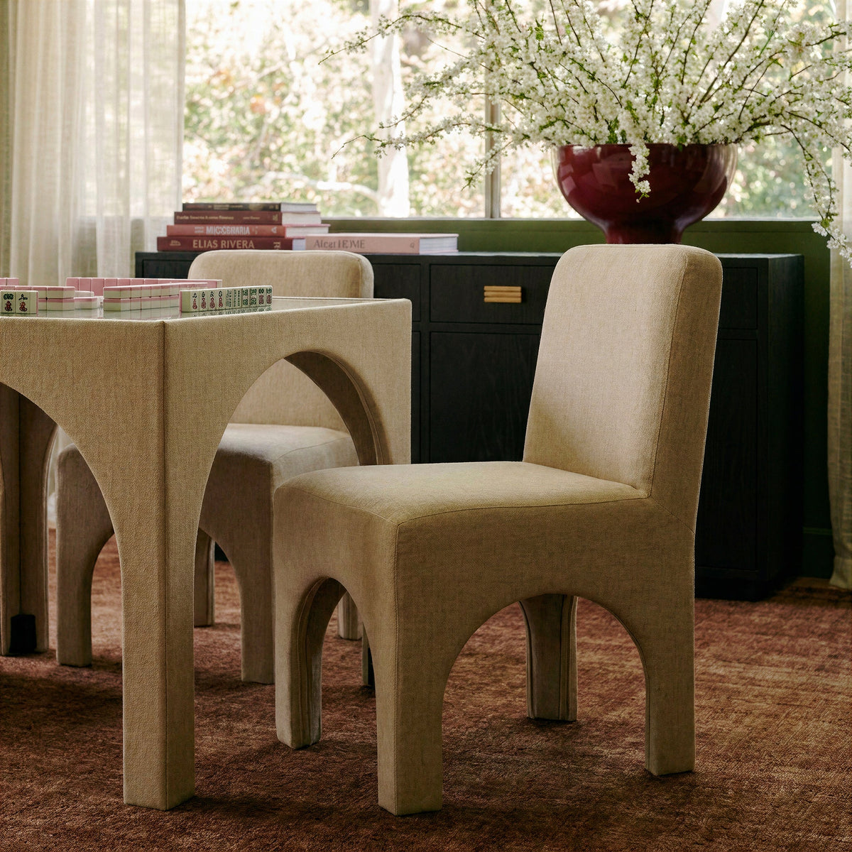 Tomlin Tan Performance Chenille Dining Chair by TOV Furniture – photo 2 of 8