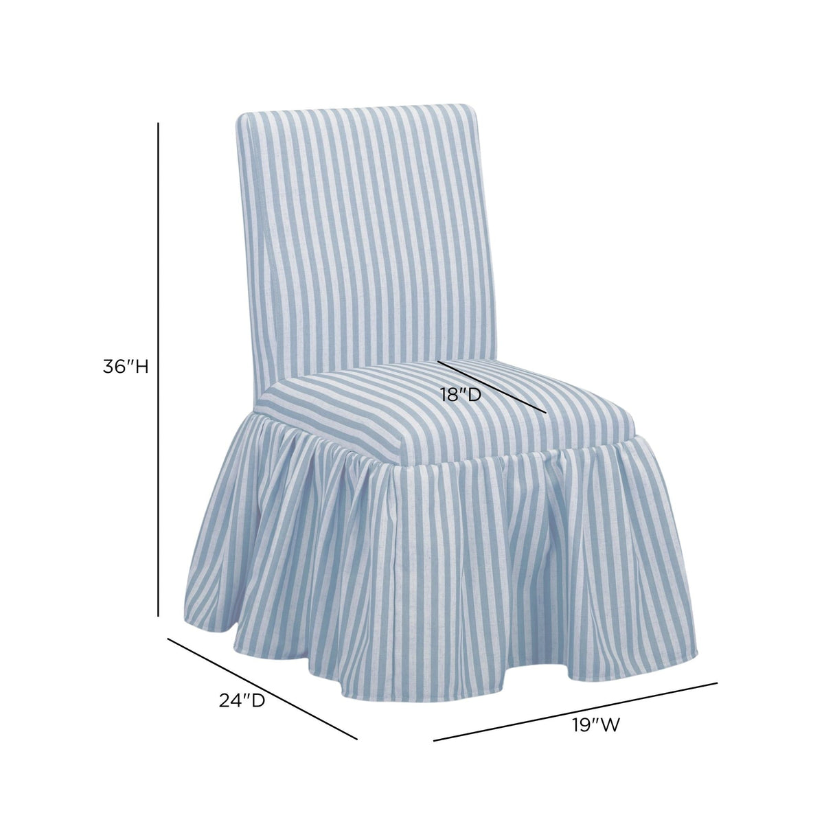 Gertrude Blue Striped Performance Linen Dining Chair by TOV Furniture – photo 6 of 6