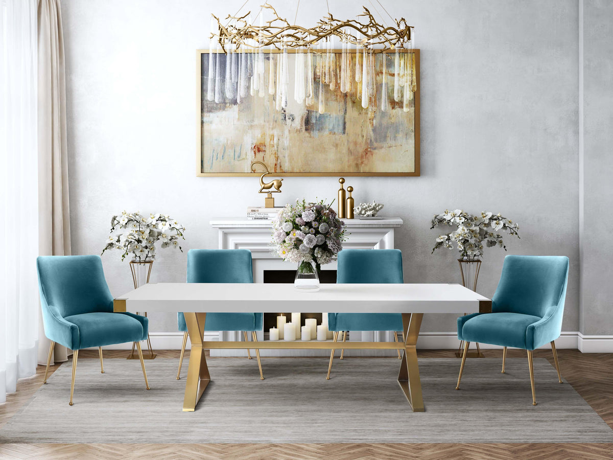 Beatrix Sea Blue Performance Velvet Dining Chair by TOV Furniture – photo 2 of 5