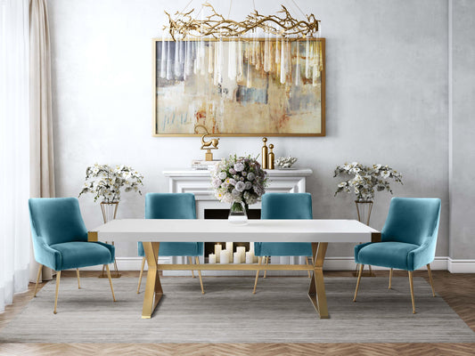 Beatrix Sea Blue Performance Velvet Dining Chair by TOV Furniture – photo 2 of 5