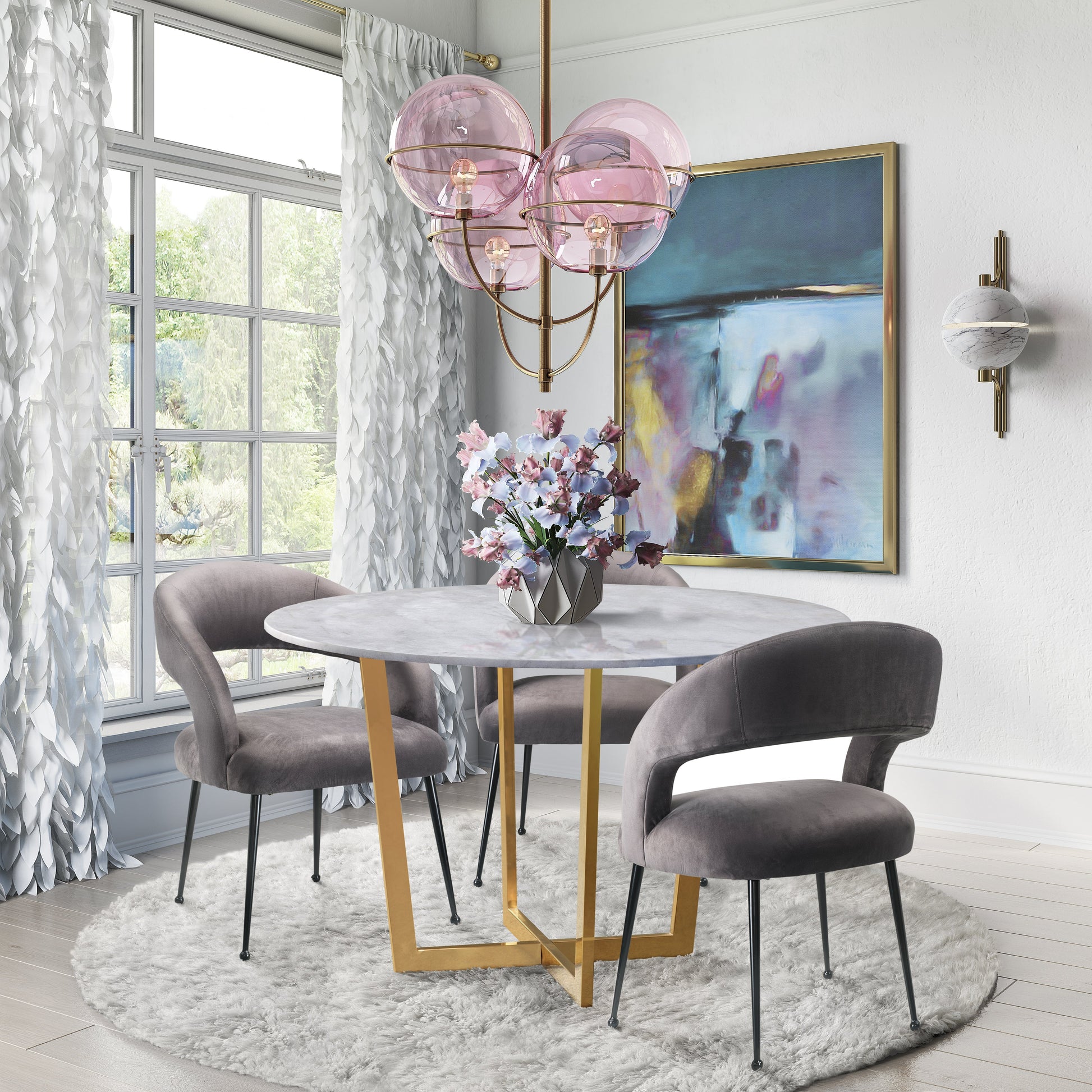 Rocco Velvet Dining Chair by TOV D6189