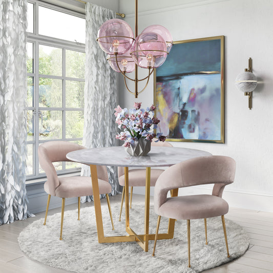 Rocco Blush Performance Velvet Dining Chair by TOV Furniture – photo 2 of 6
