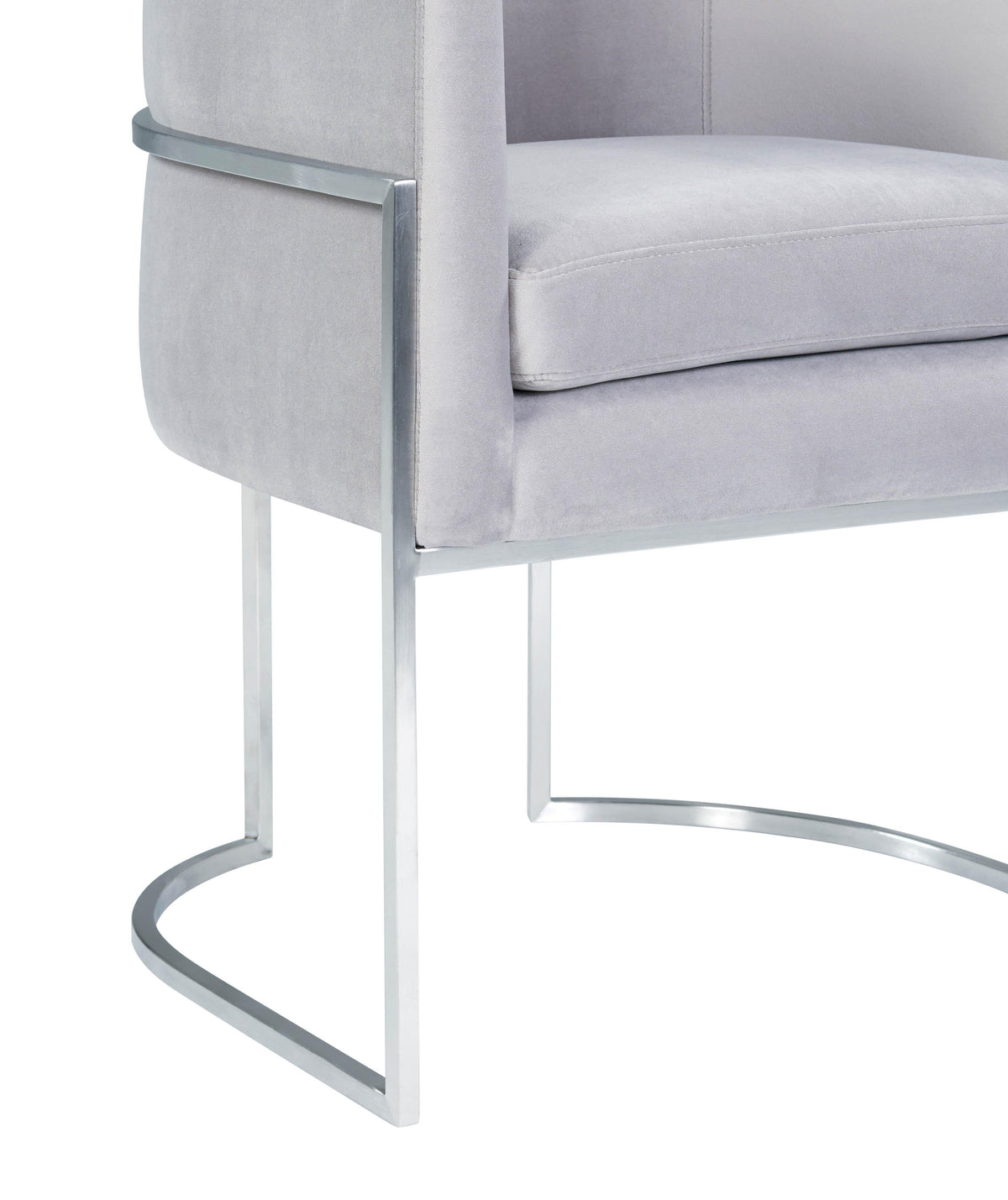 Giselle Grey Performance Velvet Dining Chair by Inspire Me! Home Decor - Silver Frame by TOV Furniture – photo 5 of 6