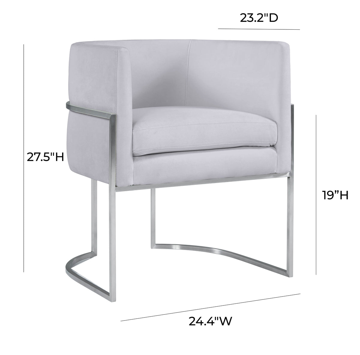 Giselle Grey Performance Velvet Dining Chair by Inspire Me! Home Decor - Silver Frame by TOV Furniture – photo 6 of 6