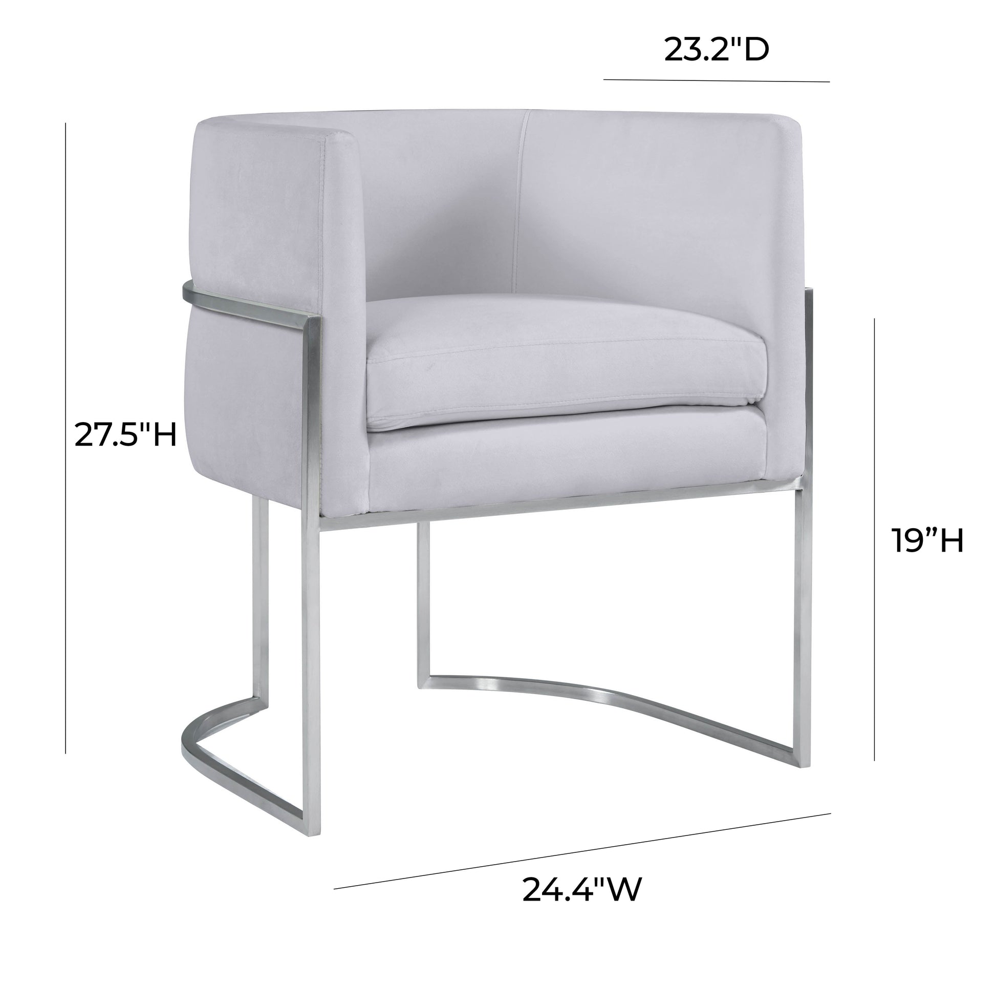 Giselle Velvet Dining Chair With Silver Base by TOV D6302