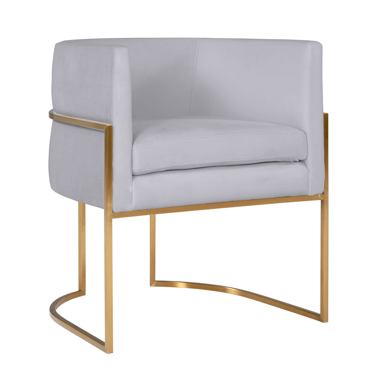 Giselle Performance Velvet Dining Chair with Gold Base in Grey by TOV Furniture – photo 1 of 6