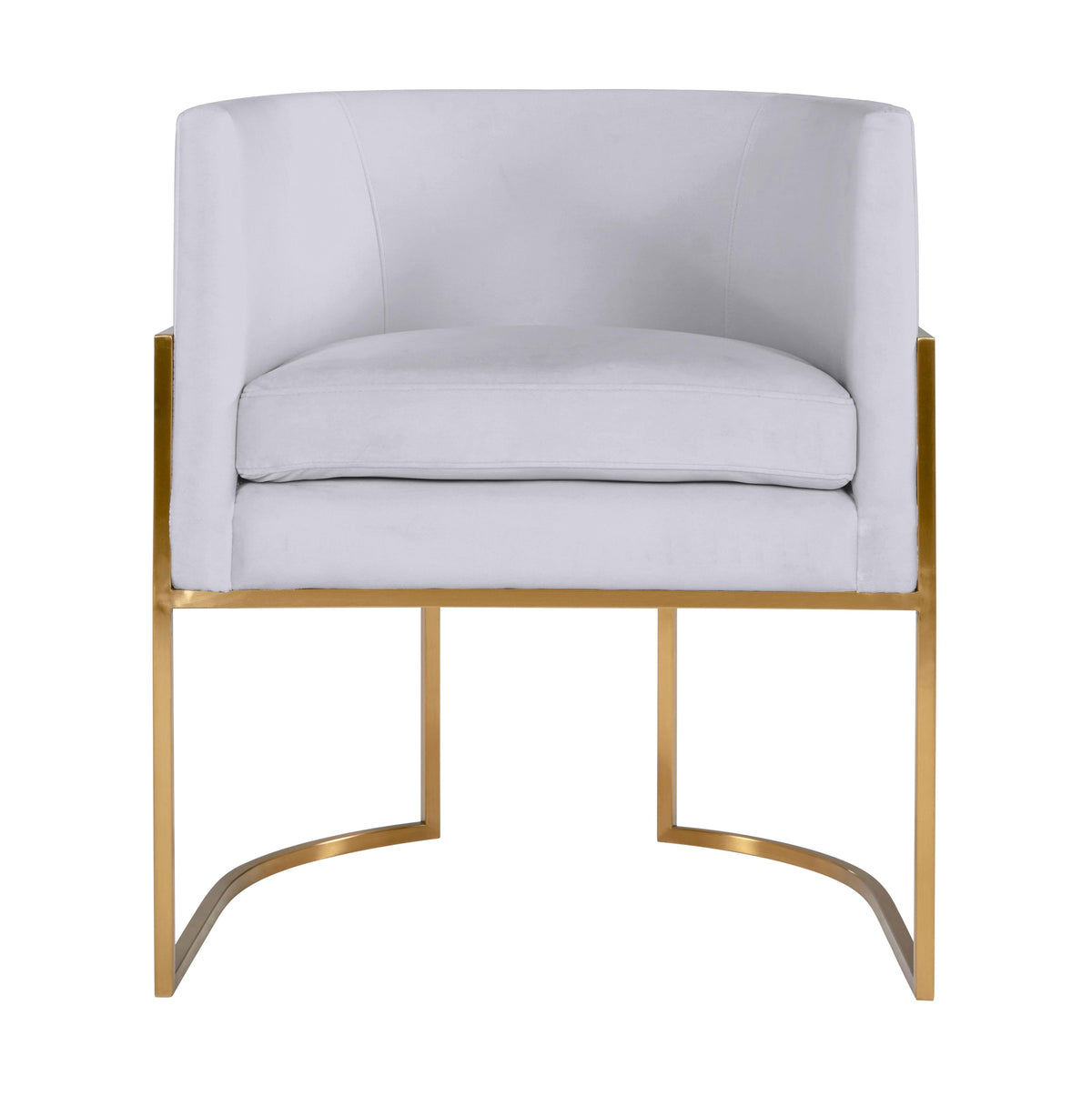 Giselle Performance Velvet Dining Chair with Gold Base in Grey by TOV Furniture – photo 3 of 6