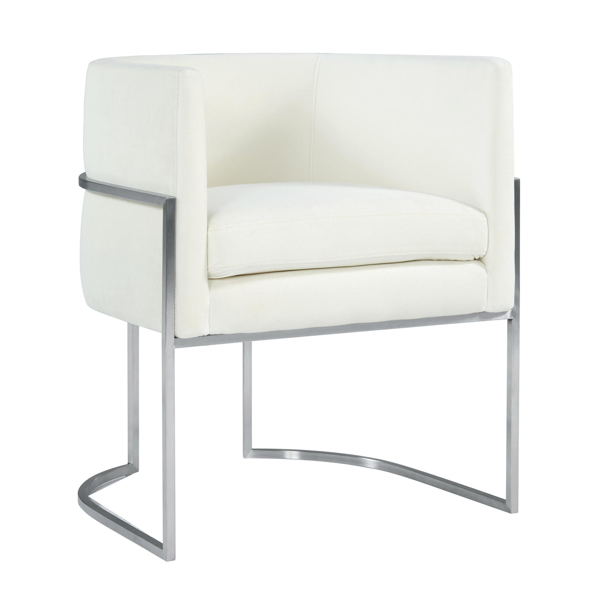 Giselle Cream Performance Velvet Dining Chair by Inspire Me! Home Decor - Silver Frame by TOV Furniture – photo 1 of 6