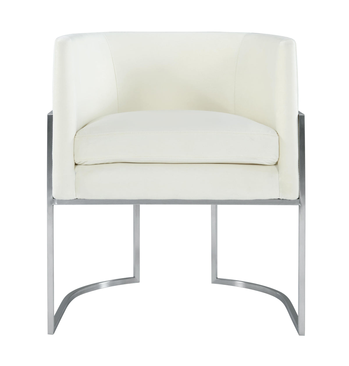 Giselle Cream Performance Velvet Dining Chair by Inspire Me! Home Decor - Silver Frame by TOV Furniture – photo 3 of 6