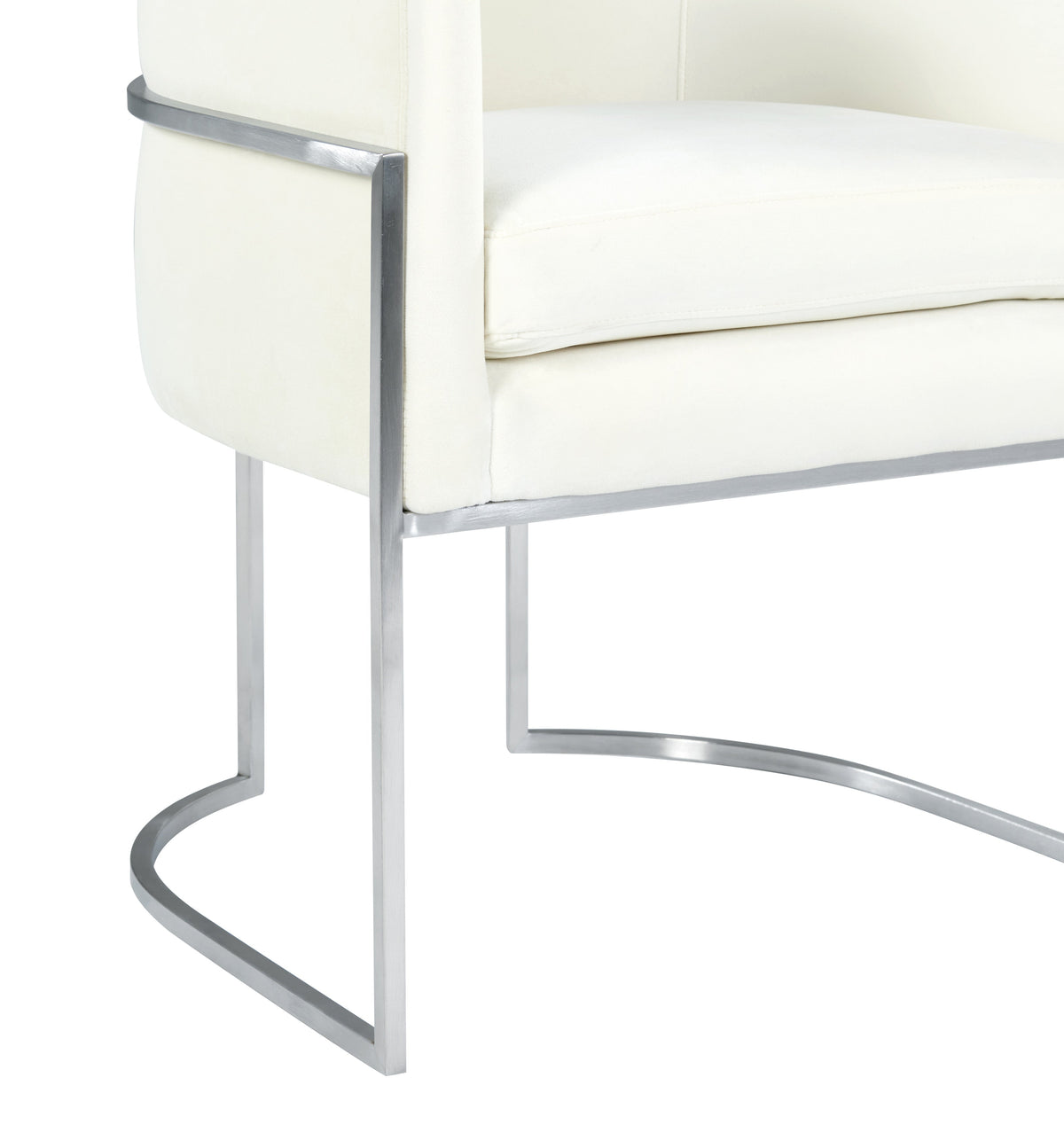 Giselle Cream Performance Velvet Dining Chair by Inspire Me! Home Decor - Silver Frame by TOV Furniture – photo 5 of 6