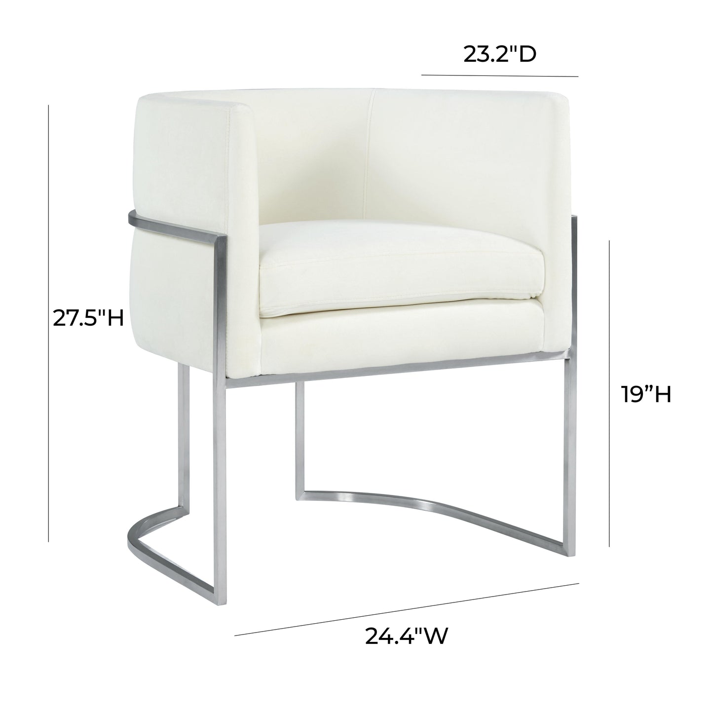 Giselle Velvet Dining Chair With Silver Base by TOV D6302