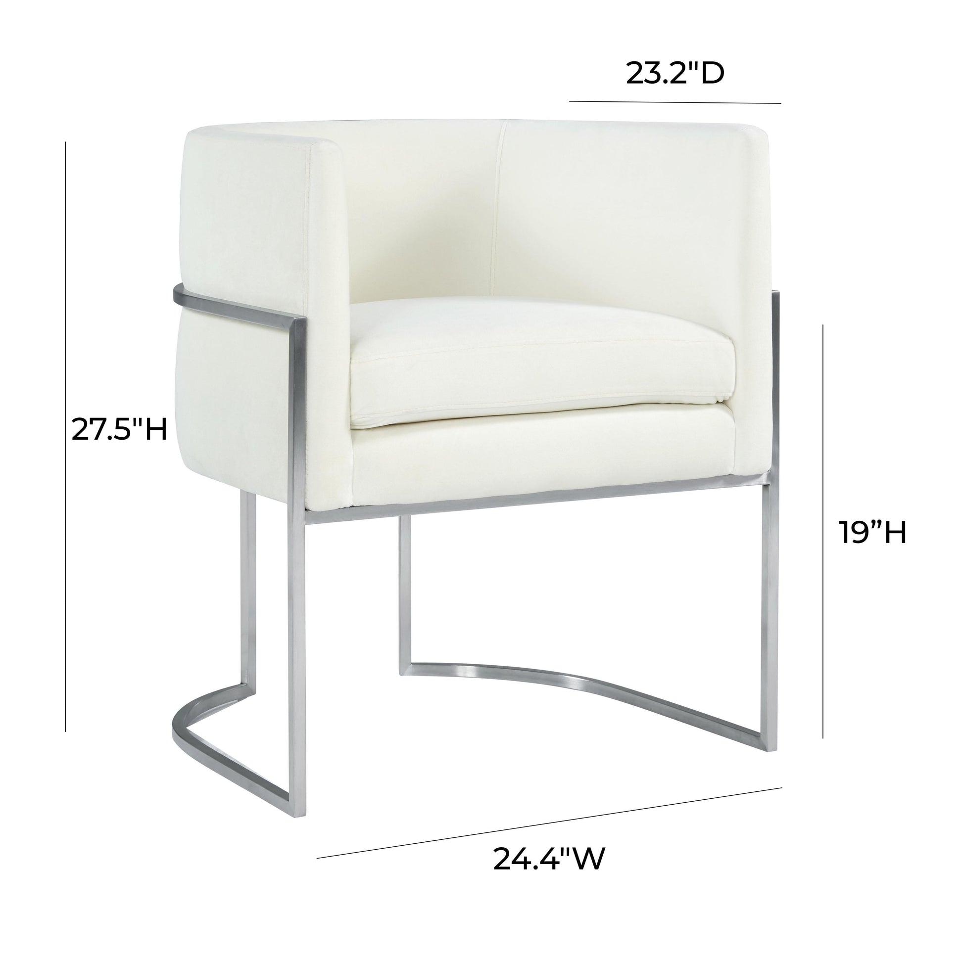 Giselle Velvet Dining Chair With Silver Base by TOV D6302
