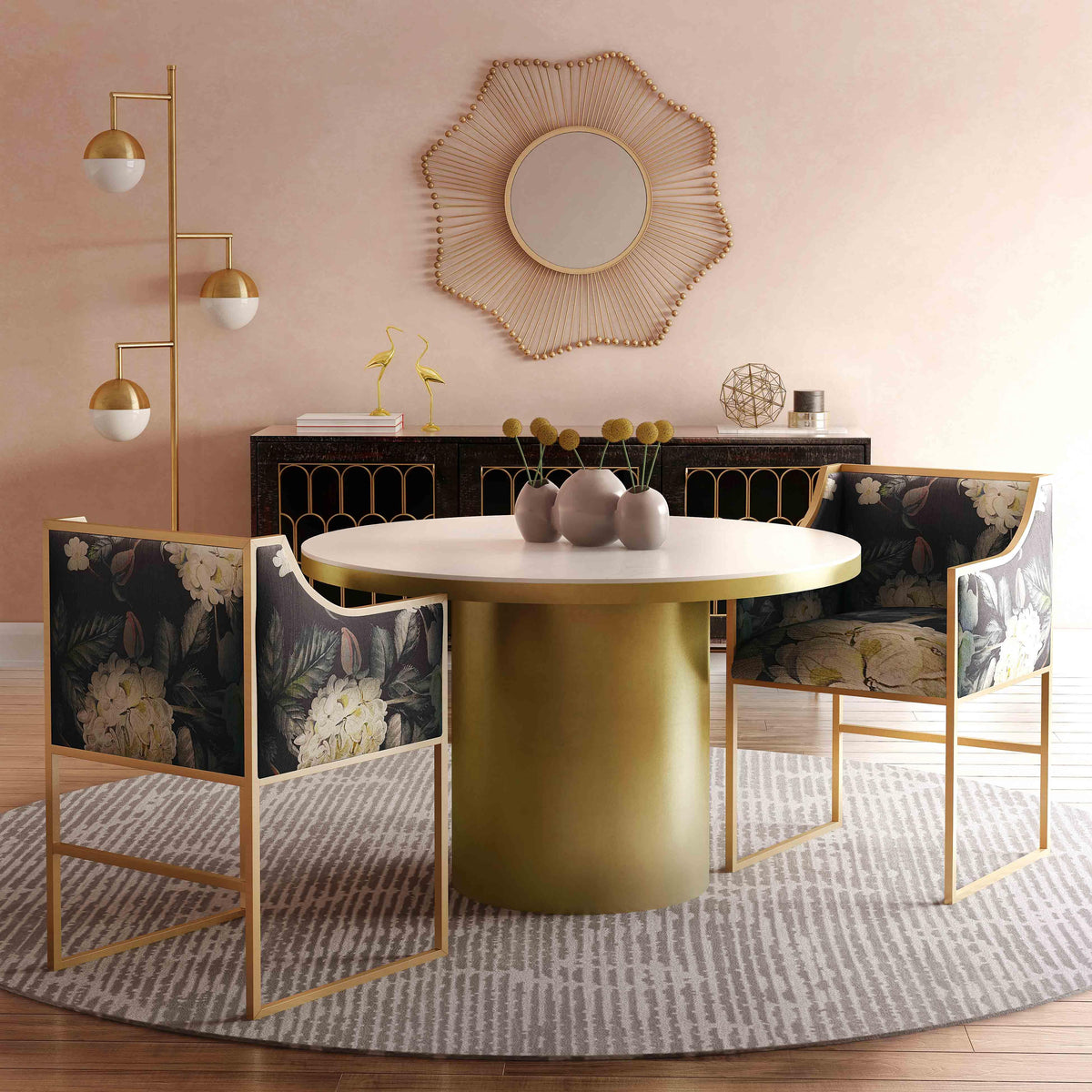 Atara Performance Velvet Dining Chair in Floral by TOV Furniture – photo 2 of 6