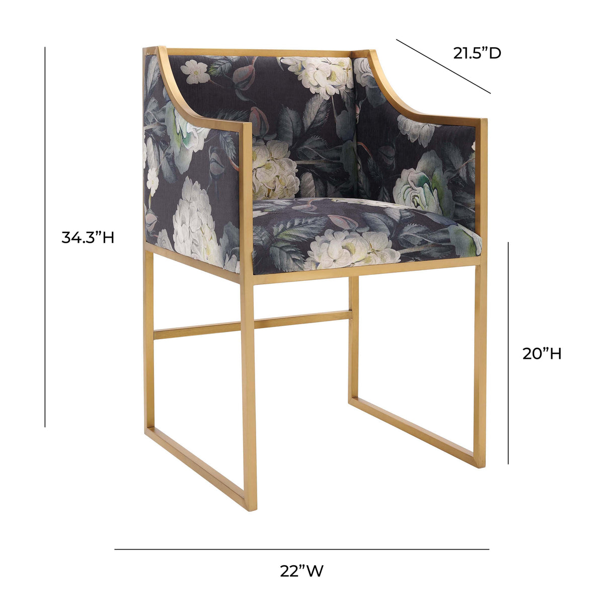 Atara Performance Velvet Dining Chair in Floral by TOV Furniture – photo 6 of 6