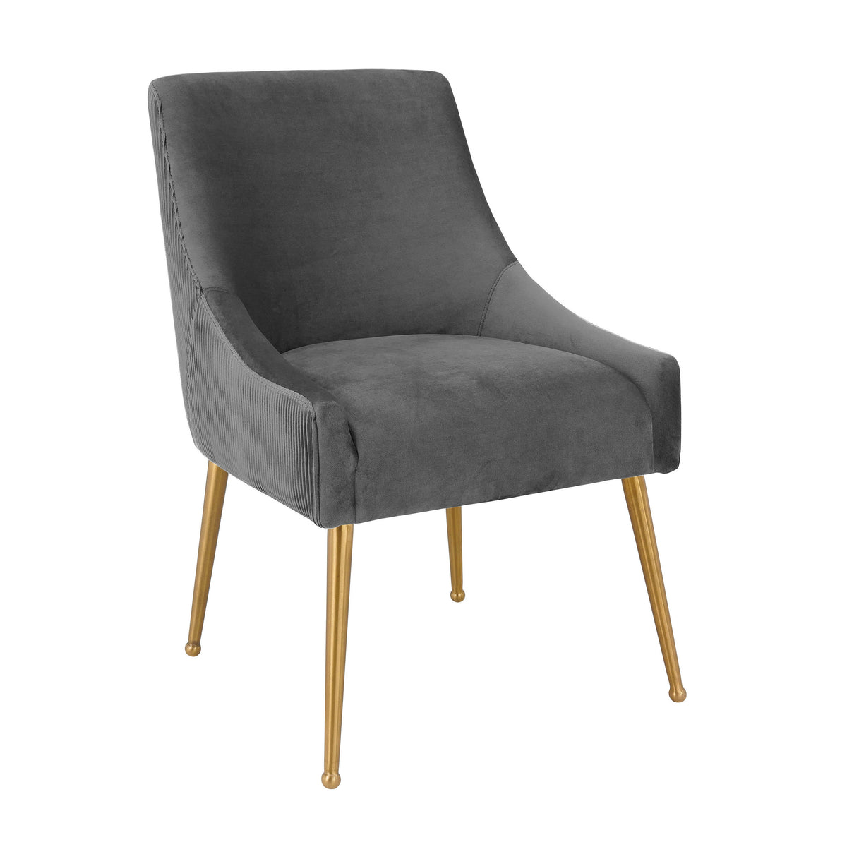 Beatrix Pleated Grey Performance Velvet Dining Chair by TOV Furniture – photo 1 of 8