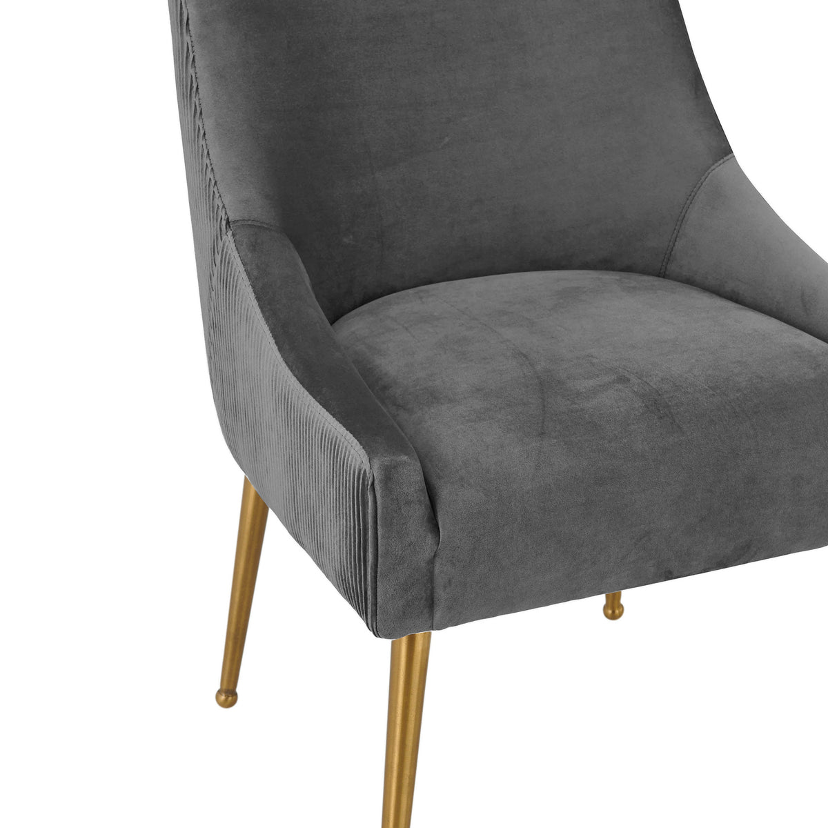 Beatrix Pleated Grey Performance Velvet Dining Chair by TOV Furniture – photo 5 of 8