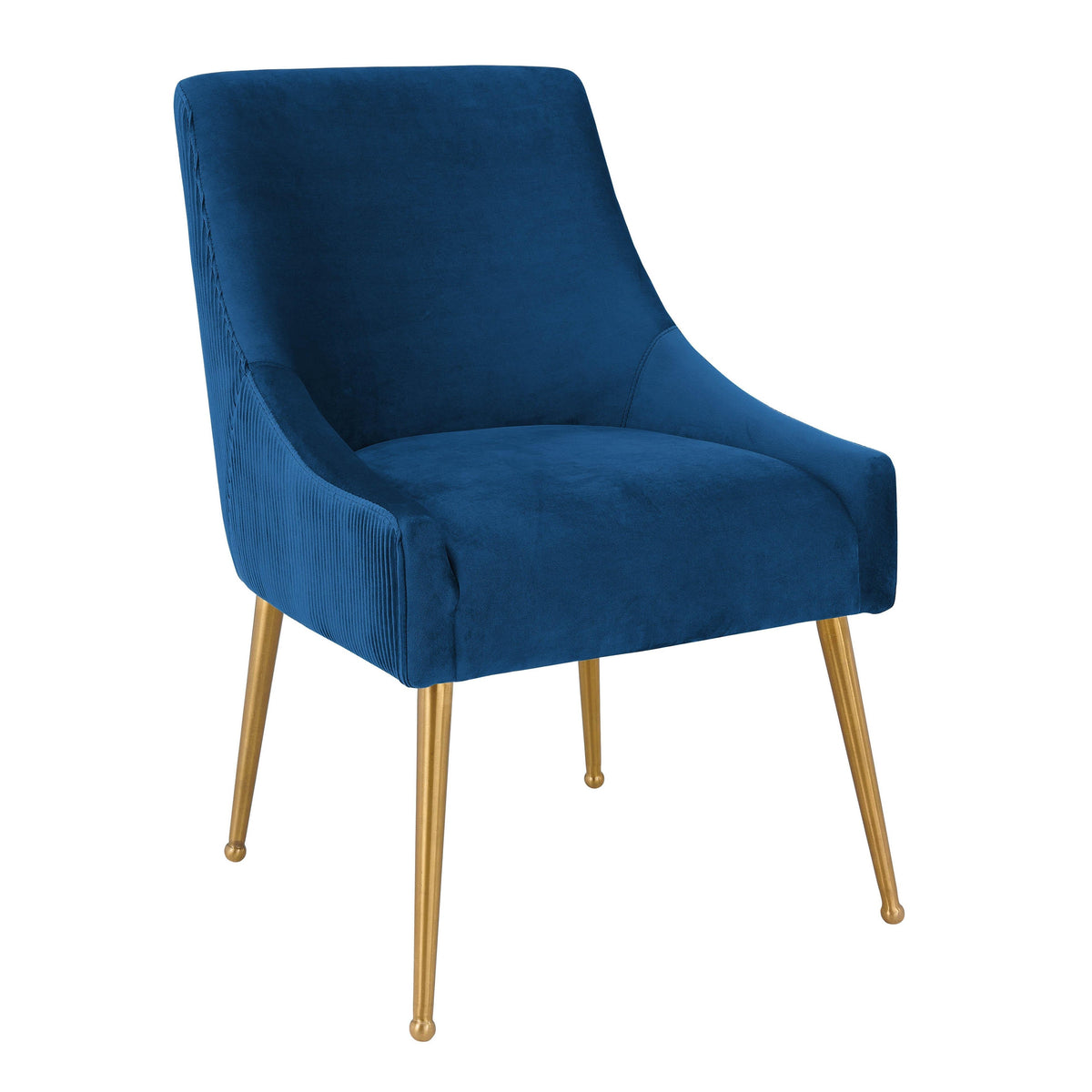 Beatrix Pleated Navy Performance Velvet Dining Chair by TOV Furniture – photo 1 of 8