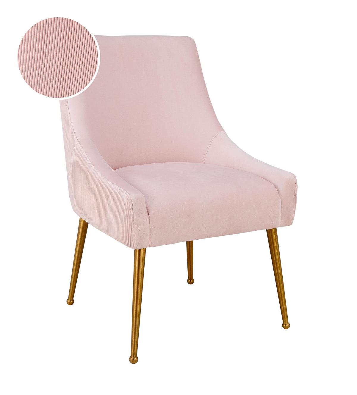 Beatrix Pleated Blush Performance Velvet Dining Chair by TOV Furniture – photo 7 of 9