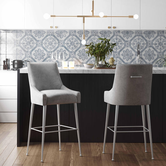Beatrix Pleated Performance Velvet Stool by TOV Furniture – several options shown