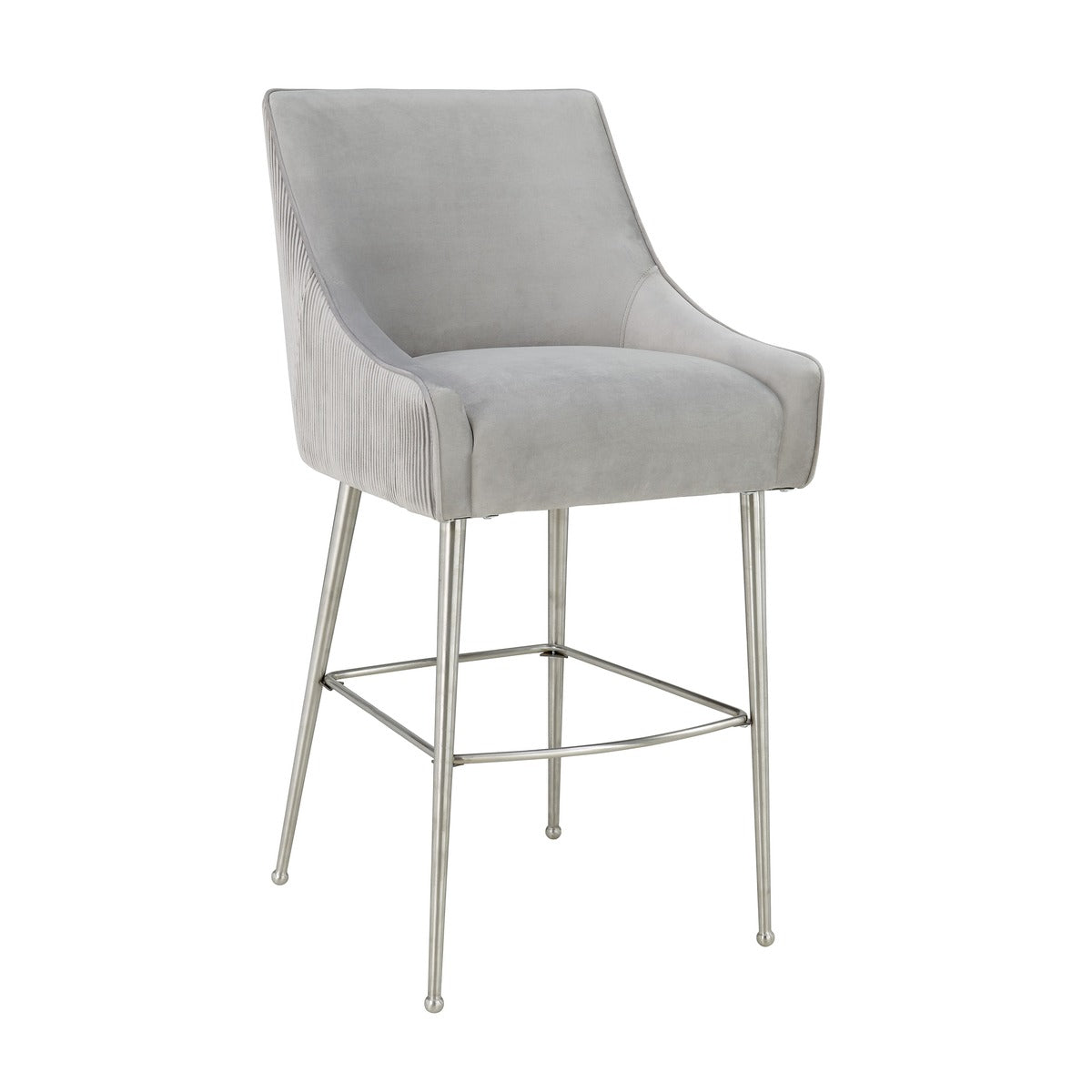 Beatrix Pleated Velvet Stool by TOV D68222