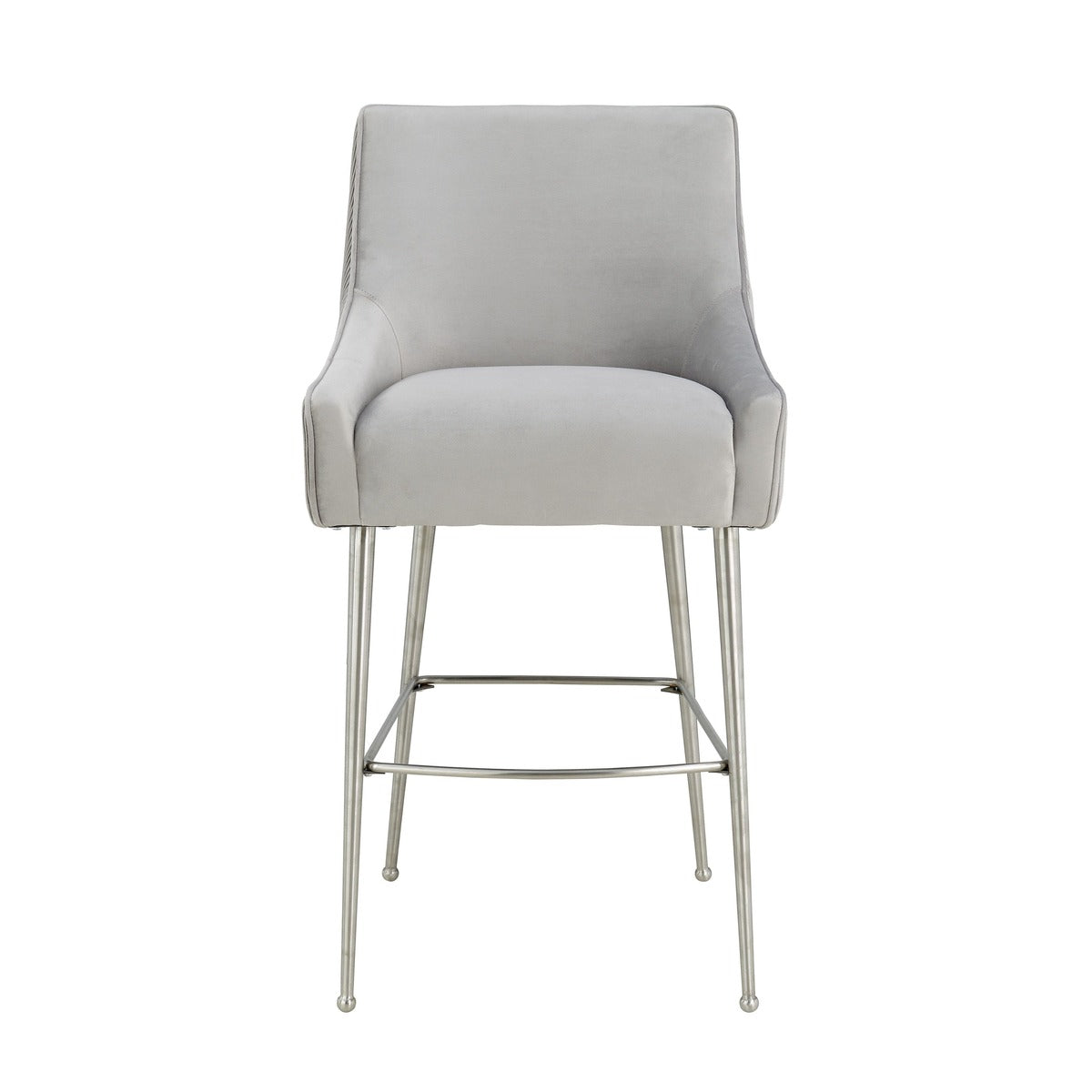 Beatrix Pleated Velvet Stool by TOV D6400