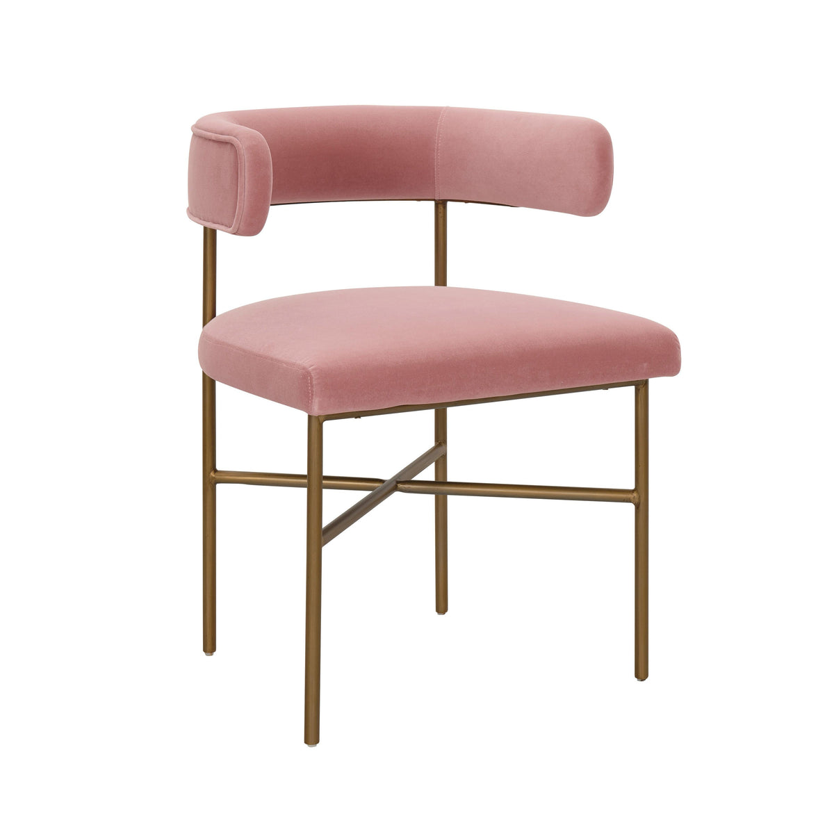 Kim Blush Performance Velvet Dining Chair by TOV Furniture – photo 1 of 7