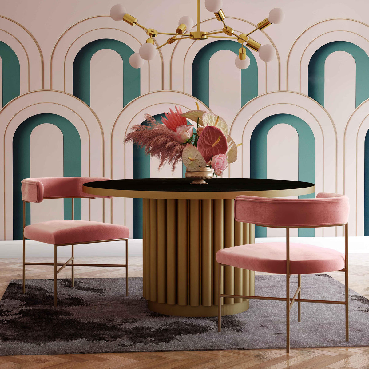Kim Blush Performance Velvet Dining Chair by TOV Furniture – photo 2 of 7
