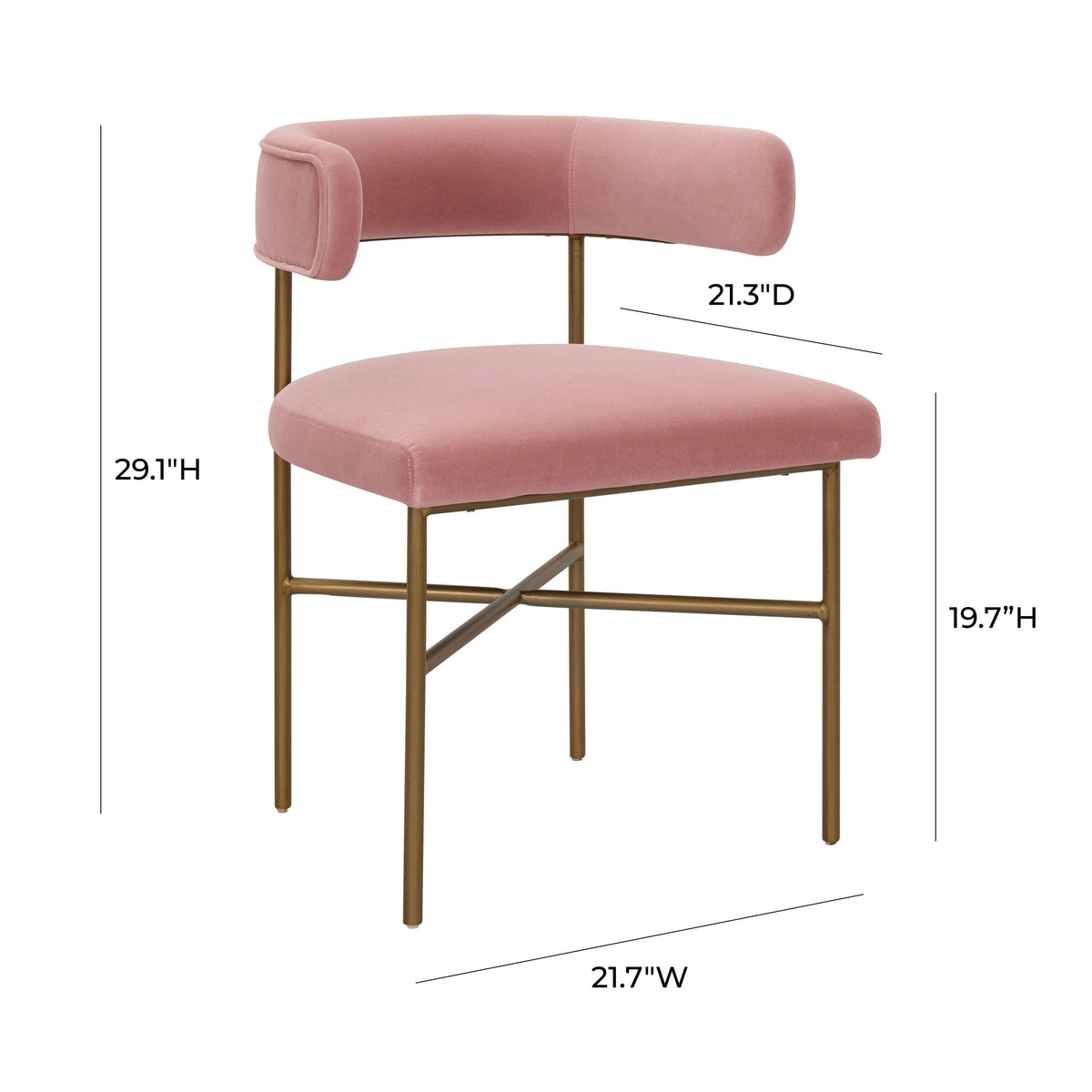 Kim Blush Performance Velvet Dining Chair by TOV Furniture – photo 7 of 7