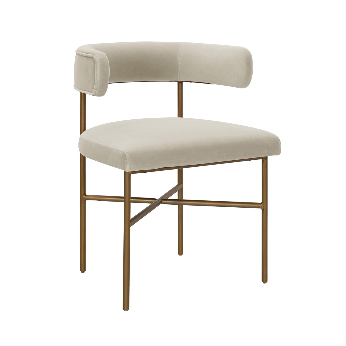 Kim Cream Performance Velvet Dining Chair by TOV Furniture – photo 1 of 7