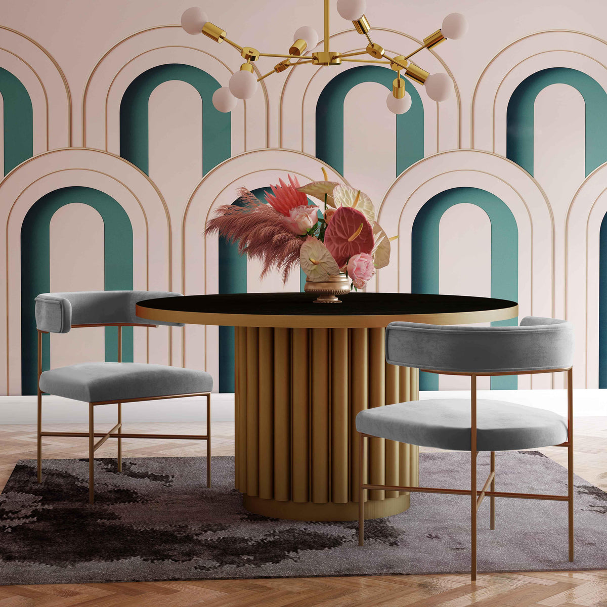 Kim Grey Performance Velvet Dining Chair by TOV Furniture – photo 2 of 6