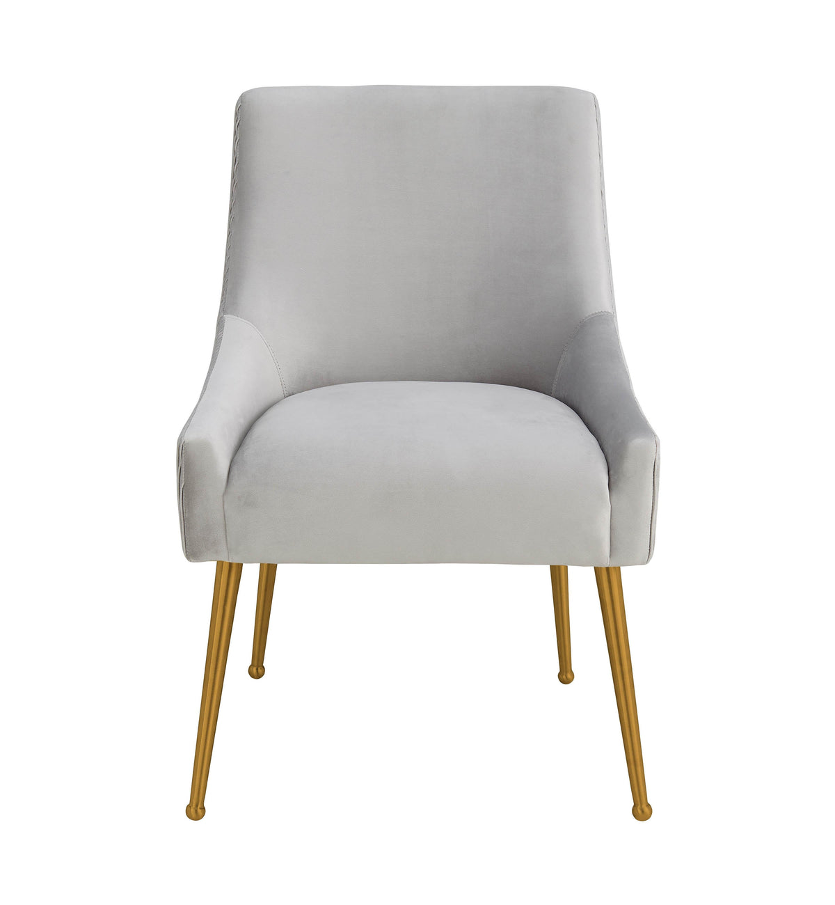 Beatrix Pleated Light Grey Performance Velvet Dining Chair by TOV Furniture – photo 3 of 8